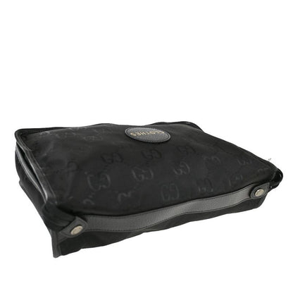 Gucci GG Travel Pouch Clothes Nylon Leather Black 33fa226