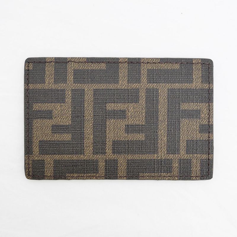 Fendi Cade Case Business Card Holder Zucca Black 7ar911 Accessories