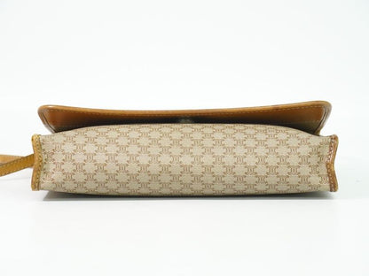 Authentic Celine Macadam Shoulder Bag Pochette PVC Beige Macadam Bag Pre-owned