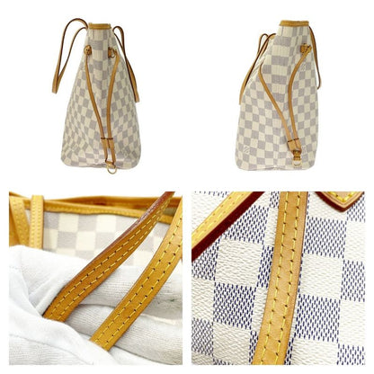 Louis Vuitton N51107 Damier Azure Canvas Neverfull MM Shoulder Bag White 353905