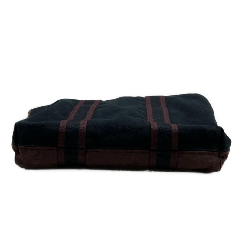 Hermes Fourre Tout Cabas Bag Black And Dark Brown