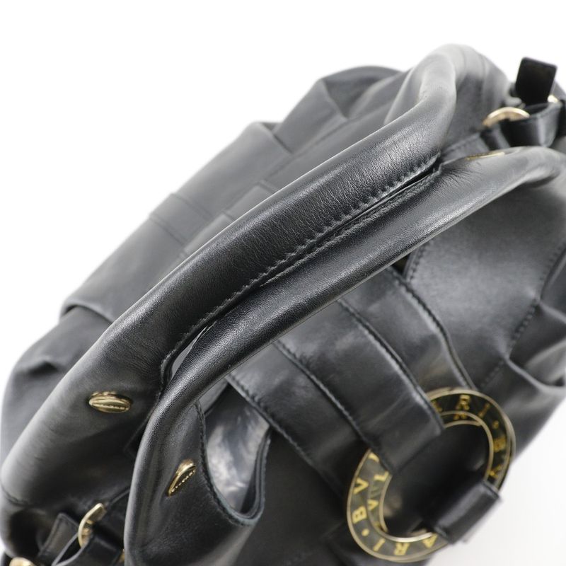 Bvlgari Chandra 2WAY Shoulder Leather Black Women's Handbag