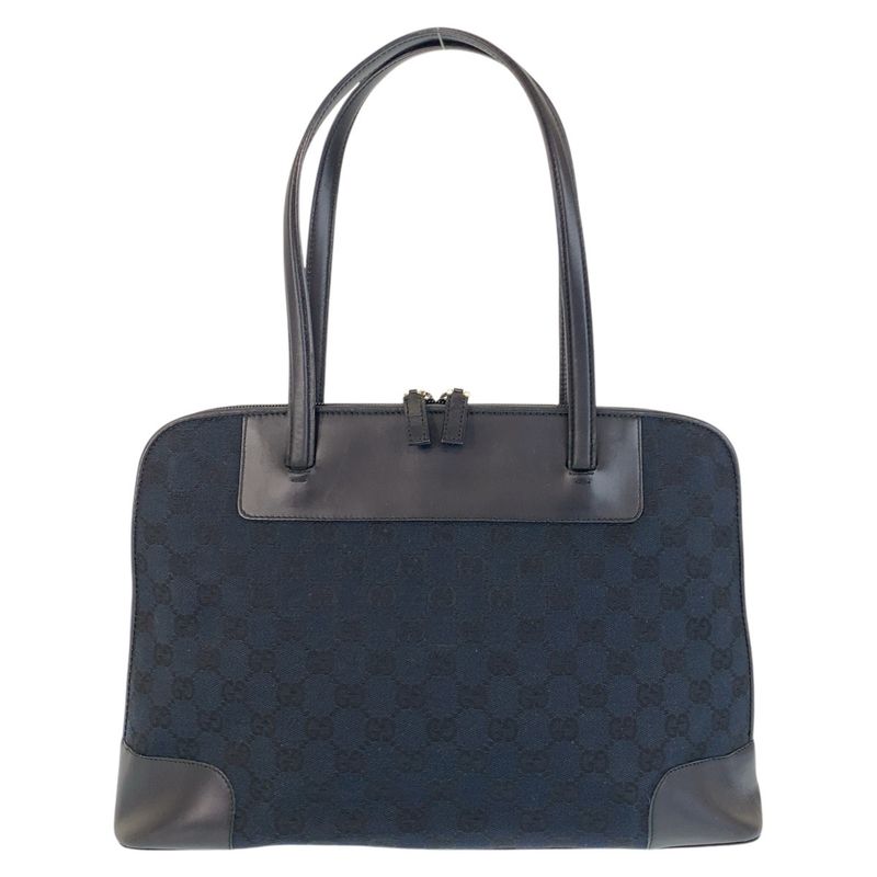 Gucci Black Gold Hardware GG Canvas/leather 002 1122 Tote Bag Shoulder Bag