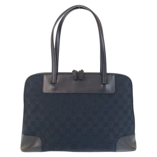 Gucci Black Gold Hardware GG Canvas/leather 002 1122 Tote Bag Shoulder Bag