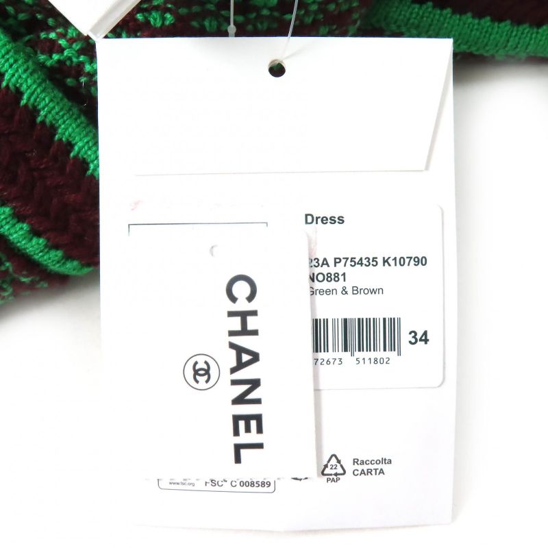 CHANEL 23A P75435 100% Cashmere Coco Mark Button Allover Pattern Crewneck