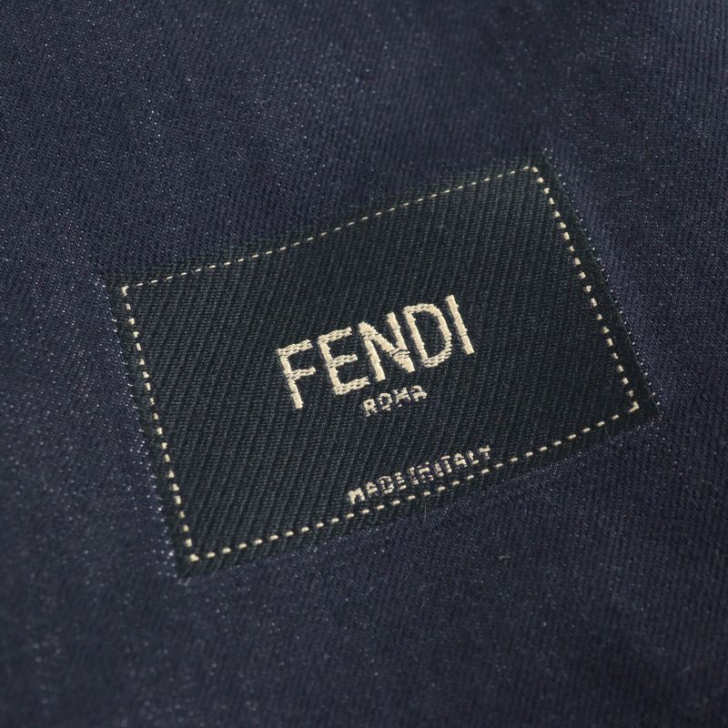 Fendi 2021 Fm0176 Selleria Sheepskin Cotton With Logo Patch Reversible Denim
