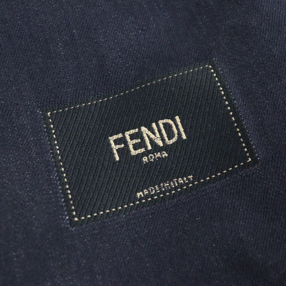 Fendi 2021 Fm0176 Selleria Sheepskin Cotton With Logo Patch Reversible Denim