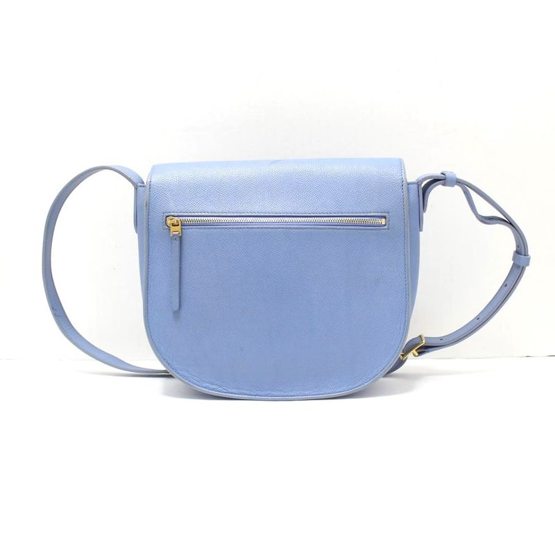 Celine Shoulder Bag Trotter Compact Light Blue Leather