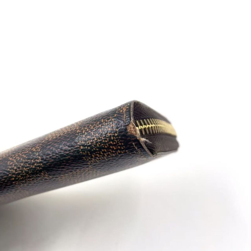 Louis Vuitton Zippy Wallet Damier Ebene Damier Ebene PVC Brown Round Zipper