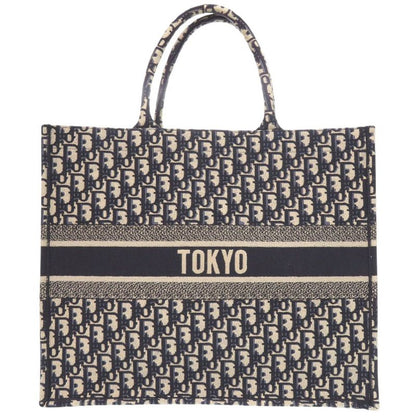 Christian Dior Book Tote Large Oblique M1286zritx Canvas Navy Tote Bag 0095