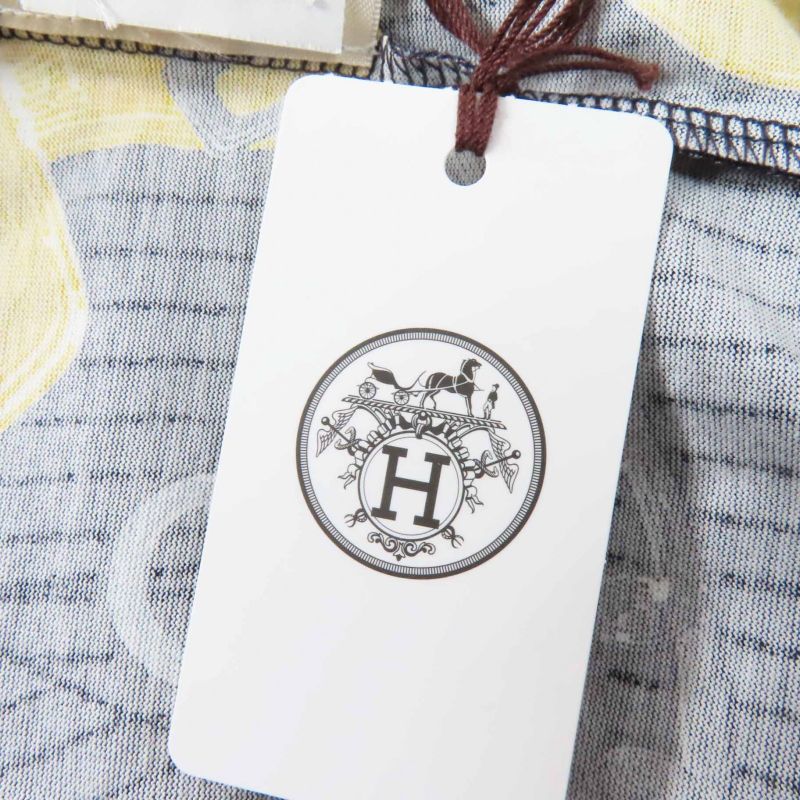 Hermes 24SS 4h4641dh Kaleidoscope Effect Cotton Short Sleeve T-shirt Navy 34