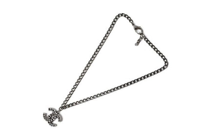 Chanel Necklace Pendant Bracelet Unisex Chanel Coco Mark CC Rhinestone Chrome