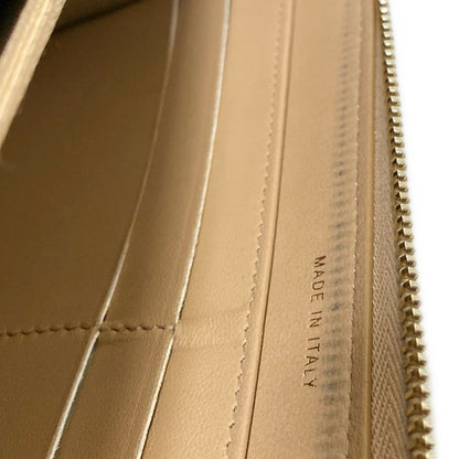 Chanel Long Wallet V-stitched (chevron) Beige Coco Mark/gold Hardware / Round