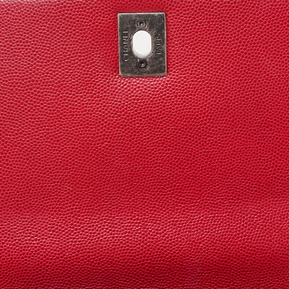 Chanel Chain Shoulder Bag Matelasse Coco Handle 2WAY Handbag Caviar Skin Red