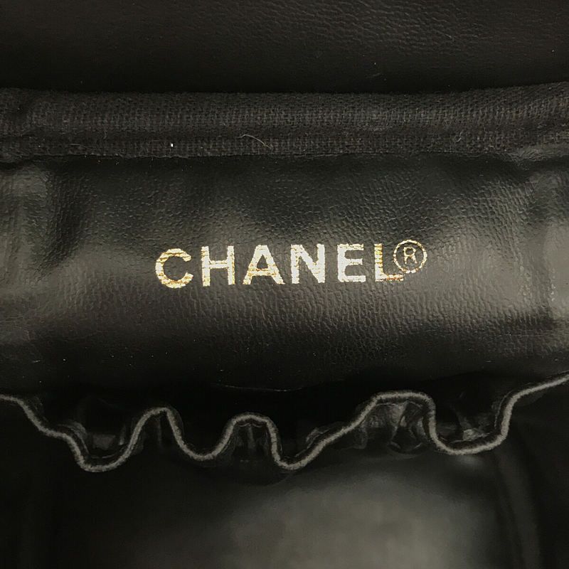 Chanel - 93659 Coco Mark Caviar Skin Vanity Bag - Black - Women