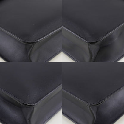 Hermes Danube 38 Briefcase 6Z Calf Black/gold Hardware ○V Men's Business Bag