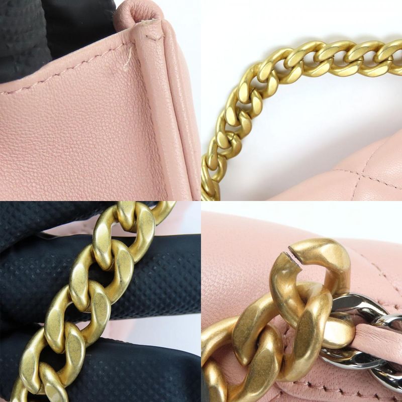 Chanel Shoulder Bag Chanel 19 Ap3067 Lambskin Pink Phone Case Chain Clutch