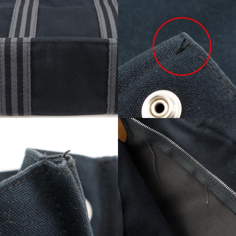 Hermes Fourre Tout MM Tote Bag Cotton Black Unisex Handbag