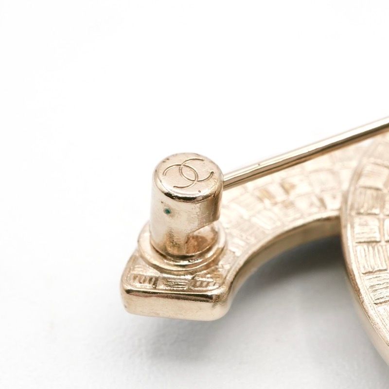 Chanel Brooch Corsage Gold Black Here Mark Bicolor