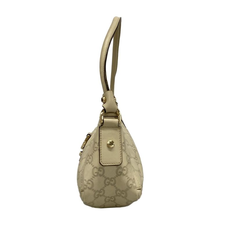 Gucci Handbag Stripe Line Abby 130939 Beige Leather