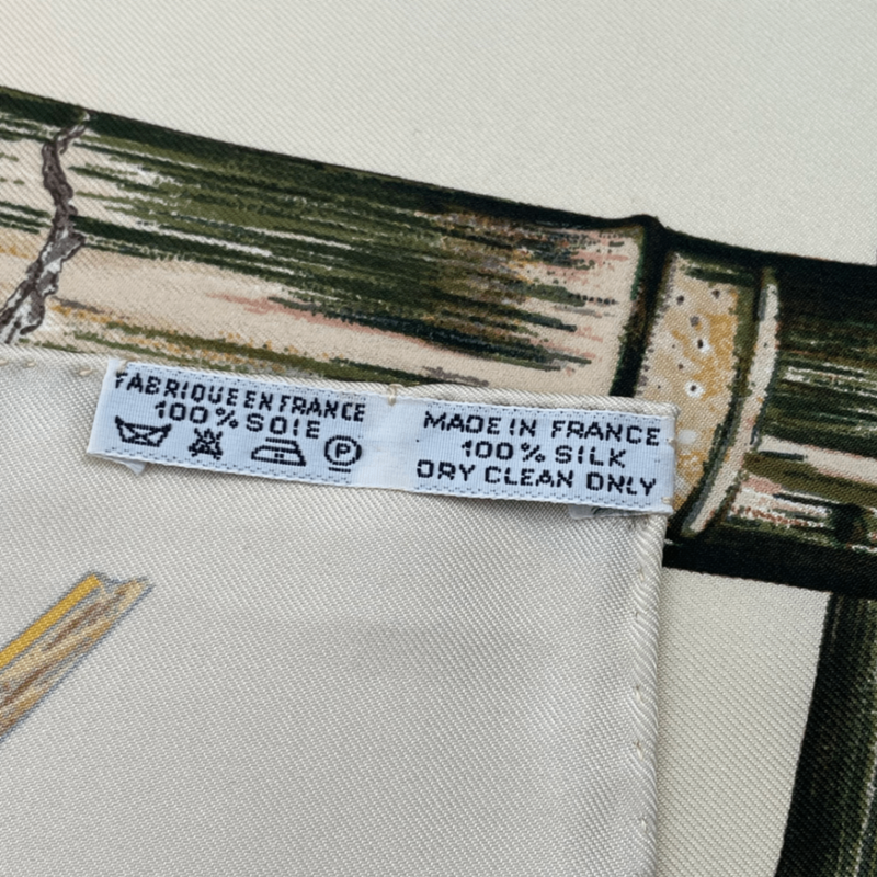 Hermes Carre 90 Jardin Creole Cles Or's Paradise Silk Scarf Beige And Yellow