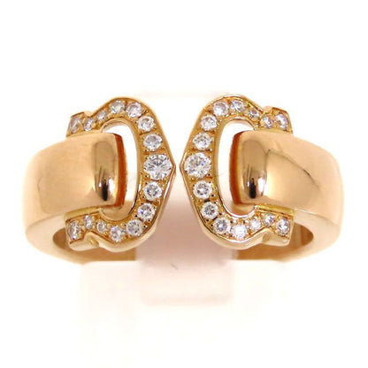 Cartier 2C Bouclecse Diamond Ring 18K Pink Gold 750 Pink Gold Diamond #53