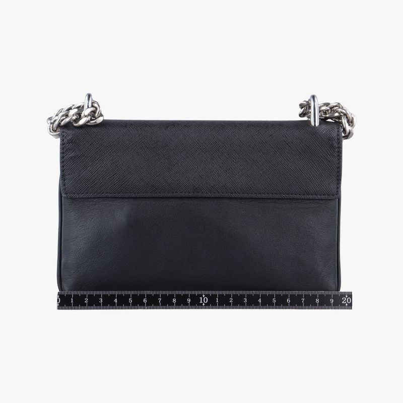 Prada Patina City Chain Black Saffiano Leather 1bd009204