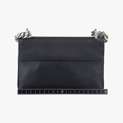 Prada Patina City Chain Black Saffiano Leather 1bd009204