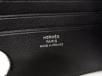 Hermes Citizen Twill Compact Silk Twin Vorswift Fold Wallet Engraved
