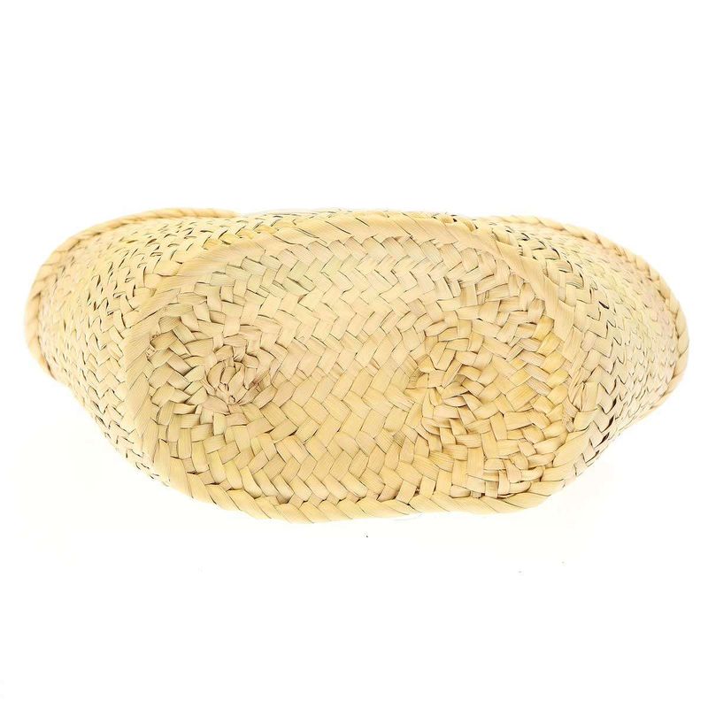 Celine Triomphe Pannier Raffia 2-Way Basket Bag Beige White