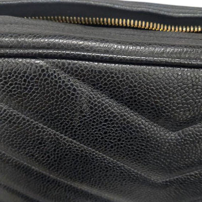 Chanel Coco Mark Chevron V-stitch Shoulder Bag In Black Caviar Skin