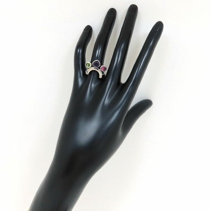 Bvlgari Bulgari Allegra Multicolor Stone Ring 18K White Gold 750 White Gold