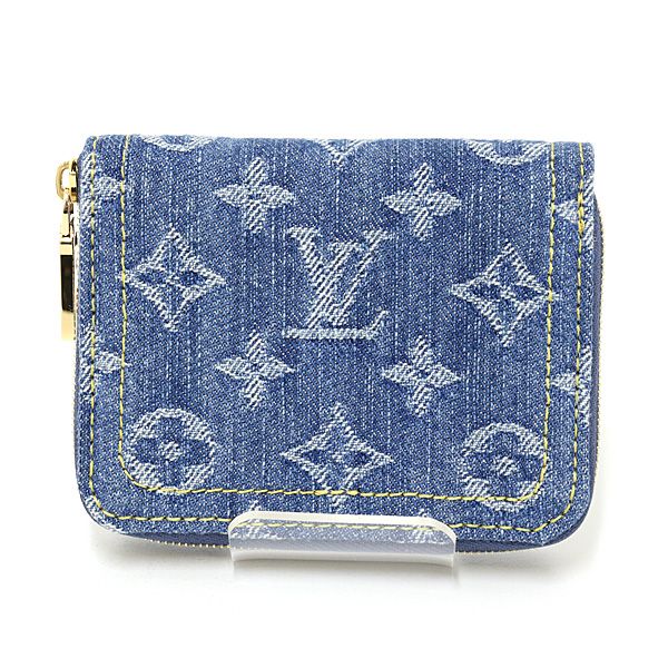 Louis Vuitton LV Remix Zippy Coin Purse Monogram Denim Blue M82957 Wallet S Rank