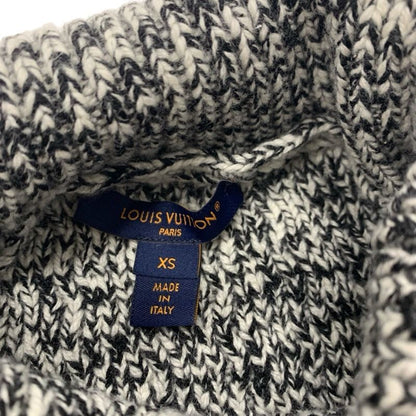 Louis Vuitton Top Wool Black White Gold Knit Circle Logo Chain Turtleneck