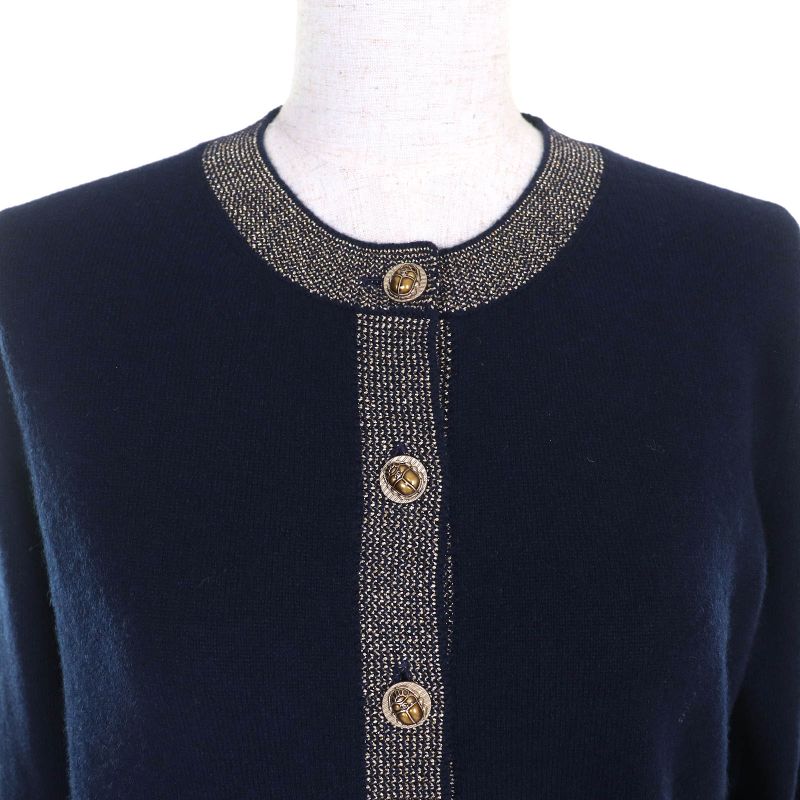 CHANEL P61656k47200 Cashmere Polyester Coco Mark Scarab Button Back Embroidered