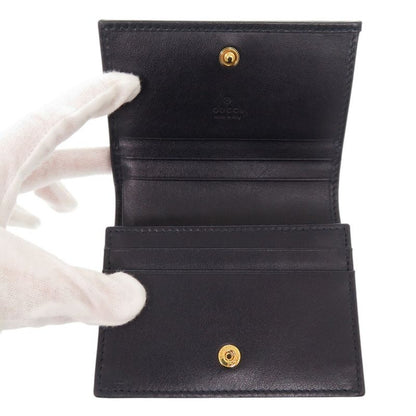 Gucci Horsebit 621887 Canvas Leather Beige Navy Bifold Wallet 0860 Gucci