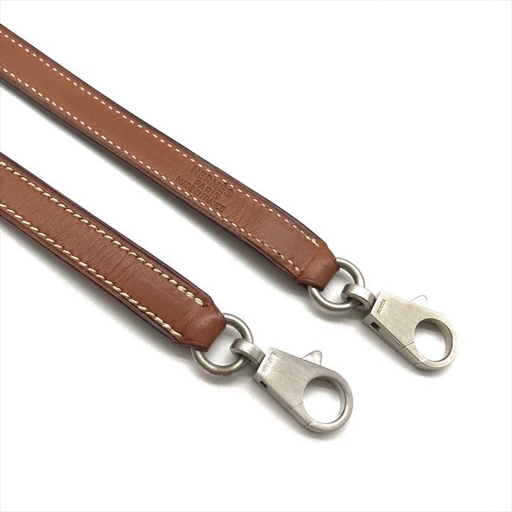 Hermes Kelly Bolide Bag Leather Silver Strap Shoulder Brown Bag
