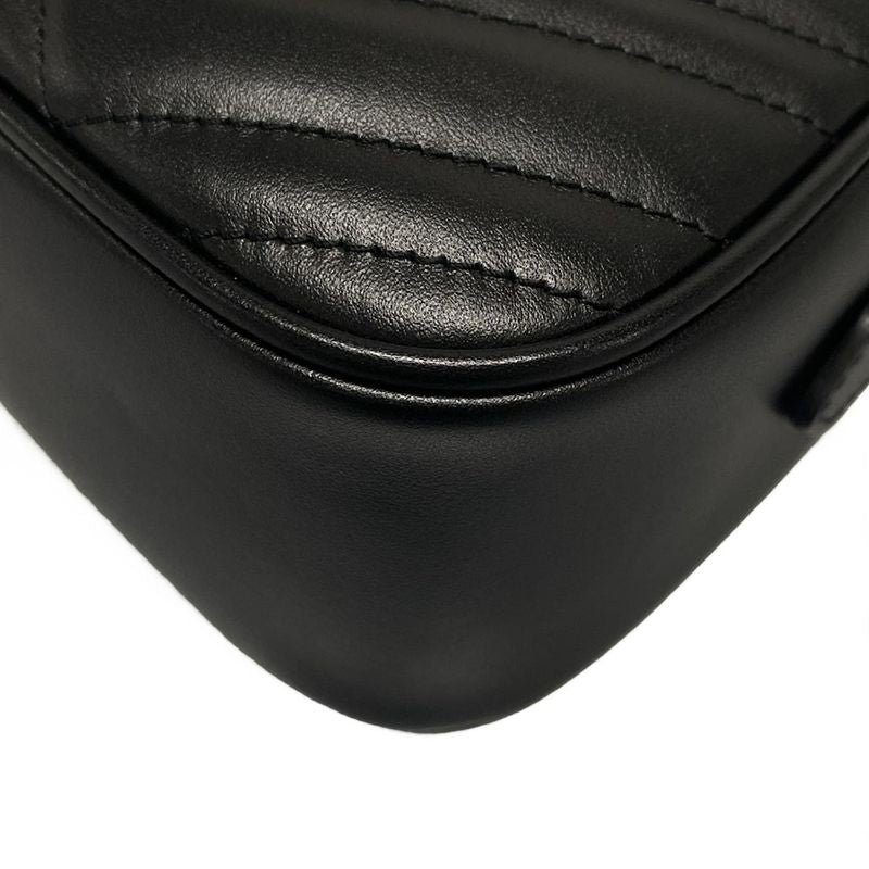 Gucci Shoulder Bag GG Marmont 447632 Black Quilted Leather