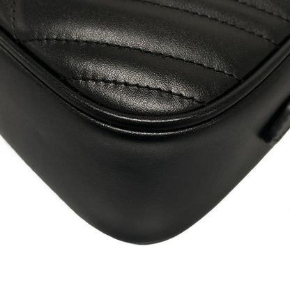 Gucci Shoulder Bag GG Marmont 447632 Black Quilted Leather