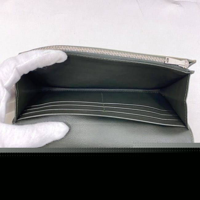 Bottega Veneta Long Fold Wallet Ec21351 Beige Khaki