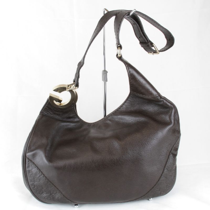 Gucci 203503 486628 Shoulder Bag Leather Brown