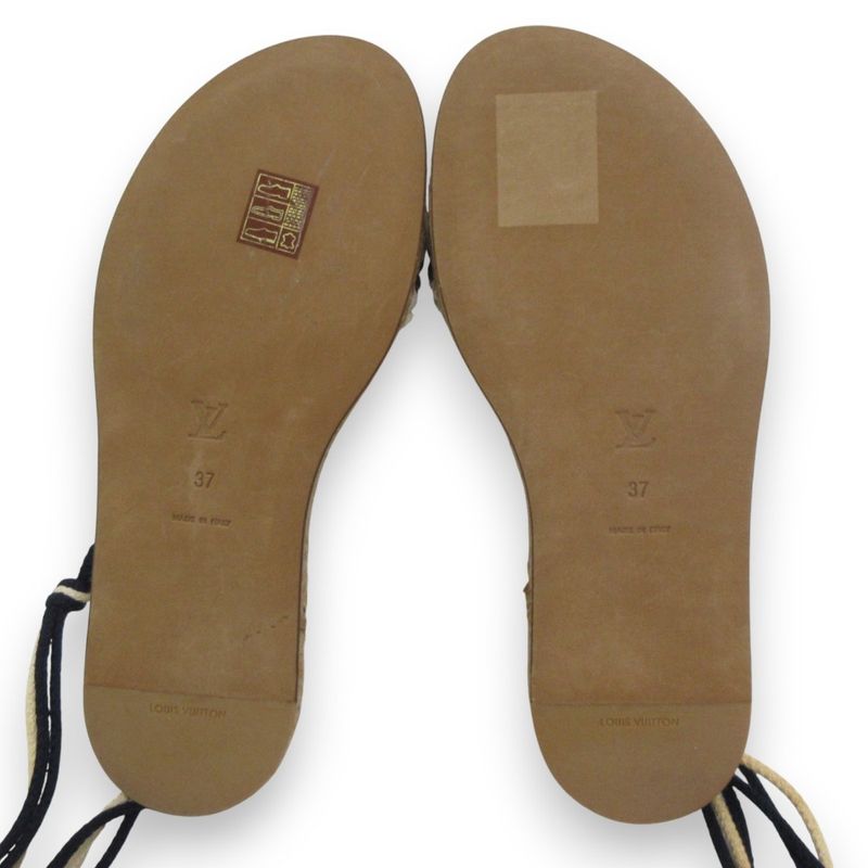 Good Louis Vuitton Shoe Lace Strap Jute Flat Sandals 37 Approx 23.5cm (9.25in)