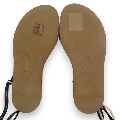 Good Louis Vuitton Shoe Lace Strap Jute Flat Sandals 37 Approx 23.5cm (9.25in)