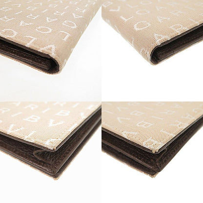 Bulgari Logomania Canvas Leather Beige Long Wallet Long Billfold Brown 1252