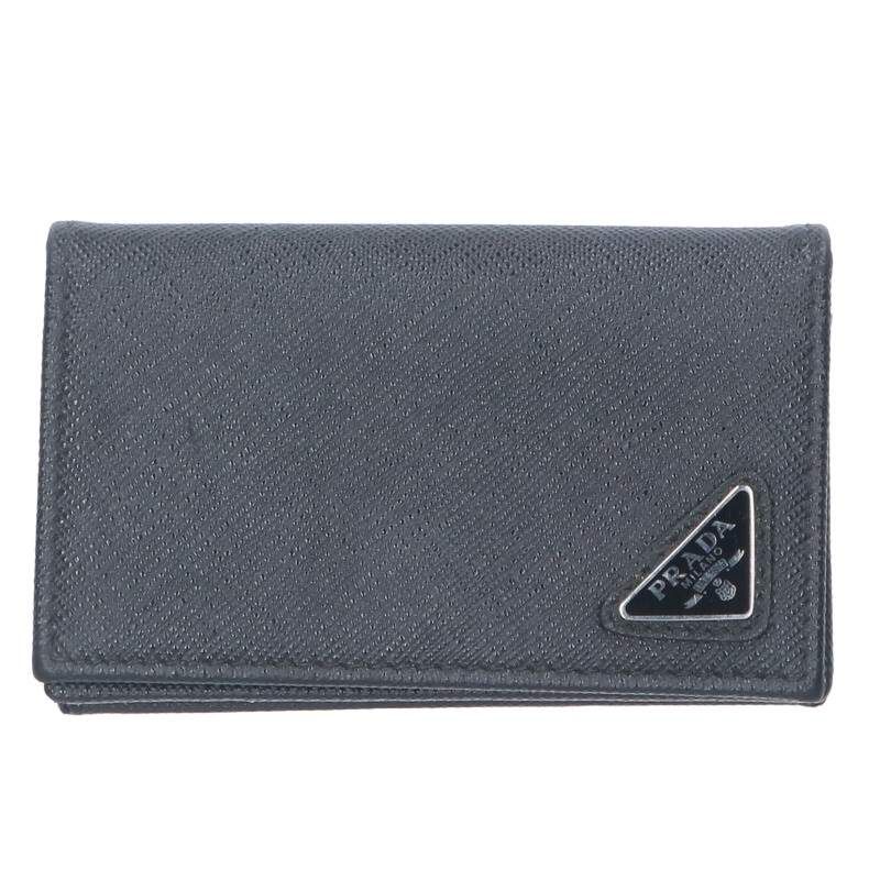 Prada 2mc122 Triangle Logo Plate Leather Card Case Men's
