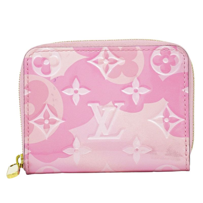 Authentic Louis Vuitton LV Zippy Coin Purse Vernis Leather Coin Case Pink