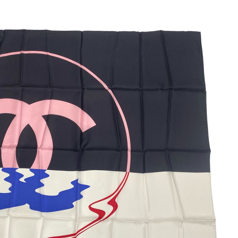 Chanel Scarf Silk Large Size Coco Mark Logo Multicolor 85x85cm (33.46in)