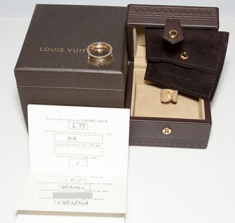 Louis Vuitton 18K Yellow Gold Diamond 1P (010ct) Petite Bague Empreinte Ring