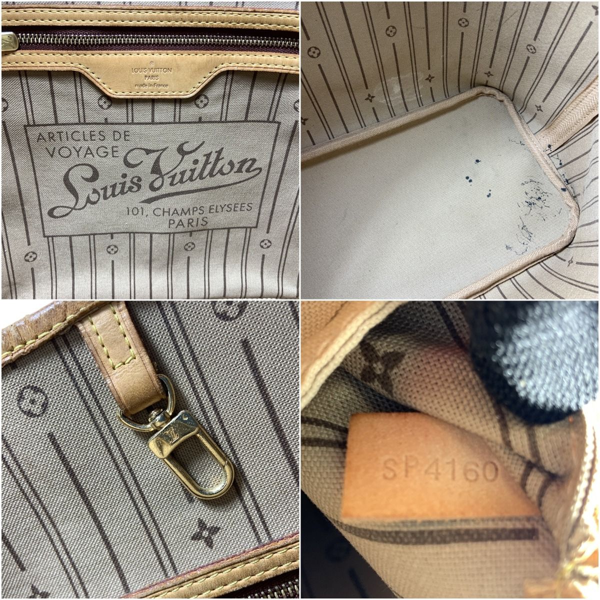 Louis Vuitton Monogram Neverfull MM Women's Tote Bag M40156 Brown Delivery As