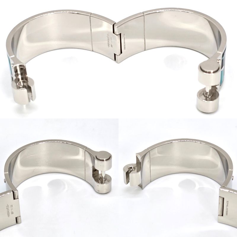 Hermes Enameled Bracelet Charnière GM Bangle Wrist Circumference Approx 18cm